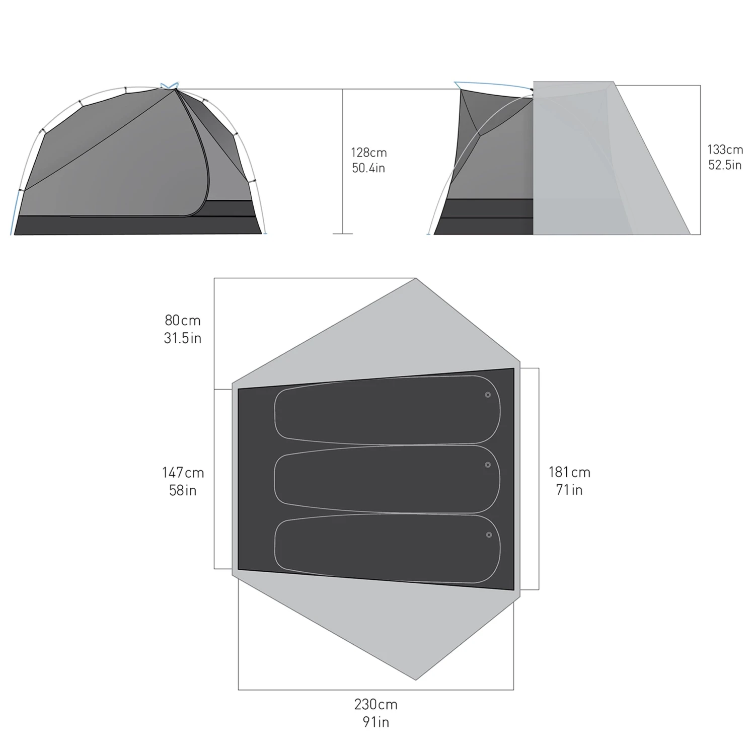 Sea To Summit Telos TR3 Plus - Three Person Freestanding Tent (3+ Season) 8 Sea To Summit Telos TR3 Plus - Three Person Freestanding Tent (3+ Season) - Image 6